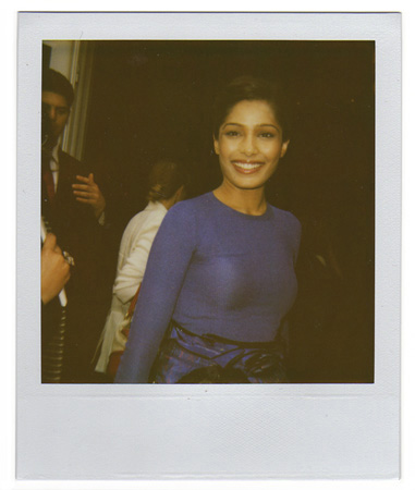 Polaroid picture of Indian actress Freida Pinto by fashion photographer Antonio Barros