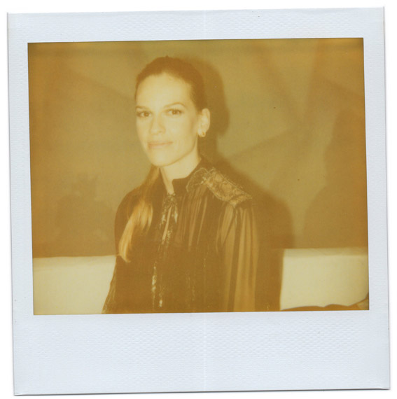 Polaroid picture of American hollywood actress Hilary Swank by fashion photographer Antonio Barros