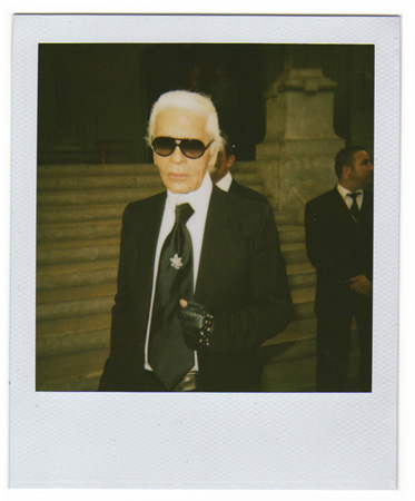 Polaroid picture of fashion designer Karl Lagerfeld by fashion photographer Antonio Barros