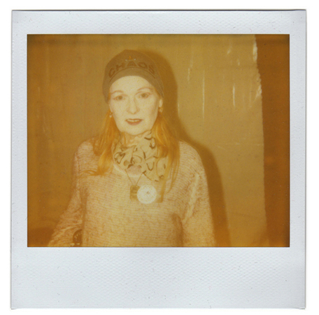 Polaroid picture of fashion designer Vivienne Westwood by fashion photographer Antonio Barros